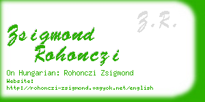 zsigmond rohonczi business card